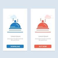 plato del hotel servicio de comida azul y rojo descargar y comprar ahora plantilla de tarjeta de widget web vector