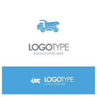 Truck Trailer Transport Construction Blue Solid Logo with place for tagline vector