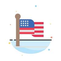 American Flag Thanksgiving Usa Abstract Flat Color Icon Template vector