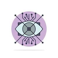 Ar augmentation cyber eye lens Flat Color Icon Vector