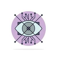 Ar augmentation cyber eye lens Flat Color Icon Vector