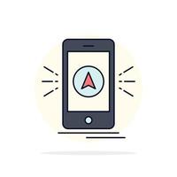 navigation app camping gps location Flat Color Icon Vector