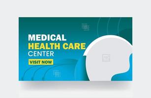 Medical healthcare you thumbnail and web banner video cover hospital template vector