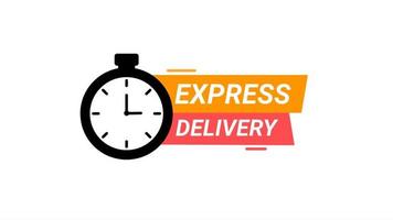 express-lieferung timer stoppuhr symbol zeichen. isoliert auf weißem Hintergrund. video