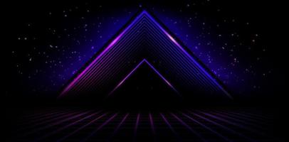 Abstract geometry shape tunnel triangle stage neon colors for ecommerce signs retail shopping, advertisement business agency, ads campaign marketing, email newsletter, landing pages, header, billboard vector