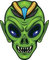 ilustración vectorial de cabeza alienígena vector