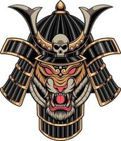 vector illustration of tiger samurai