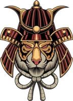 vector illustration of tiger samurai