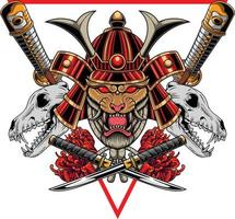 Vector illustration of japanese tiger samurai