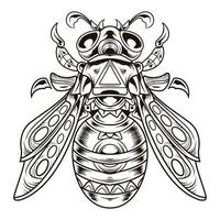 Vector illustration of bee ornament