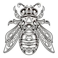 Vector illustration of bee ornament