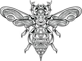 ilustración vectorial de ornamento de abeja vector