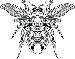 ilustración vectorial de ornamento de abeja vector