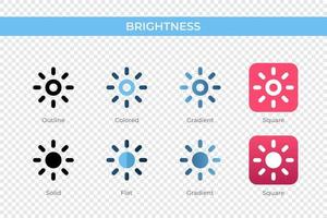 brightness icon in different style. brightness vector icons designed in outline, solid, colored, gradient, and flat style. Symbol, logo illustration. Vector illustration