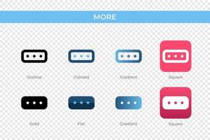 more icon in different style. more vector icons designed in outline, solid, colored, gradient, and flat style. Symbol, logo illustration. Vector illustration