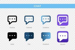 chat icon in different style. chat vector icons designed in outline, solid, colored, gradient, and flat style. Symbol, logo illustration. Vector illustration