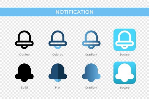notification icon in different style. notification vector icons designed in outline, solid, colored, gradient, and flat style. Symbol, logo illustration. Vector illustration