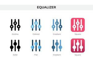 equalizer icon in different style. equalizer vector icons designed in outline, solid, colored, gradient, and flat style. Symbol, logo illustration. Vector illustration