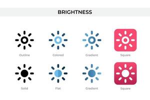 brightness icon in different style. brightness vector icons designed in outline, solid, colored, gradient, and flat style. Symbol, logo illustration. Vector illustration