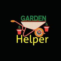 Garden helper vector t-shirt template. Vector graphics, gardening typography design. Can be used for Print mugs, sticker designs, greeting cards, posters, bags, and t-shirts.