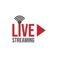 Live stream tv logo icon vector