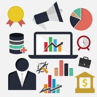 Flat icon set of business finance elements vector image