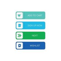 Web buttons flat design vector