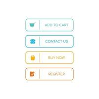 Web buttons flat design vector