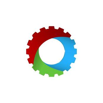 Gear abstract color work industry logo vector image