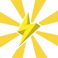 Lightning bolt Flash vector icon