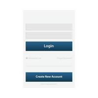 Login screen and Sign In form template for mobile app or website design vector