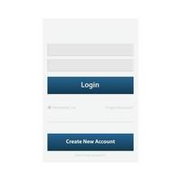 Login screen and Sign In form template for mobile app or website design vector