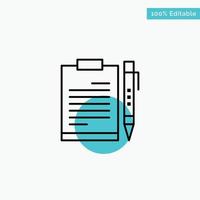 Document Business Clipboard File Page Planning Sheet turquoise highlight circle point Vector icon