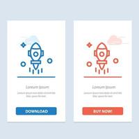 Astronomy Rocket Space Fly  Blue and Red Download and Buy Now web Widget Card Template vector