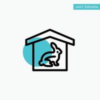 House Rabbit Easter Nature turquoise highlight circle point Vector icon