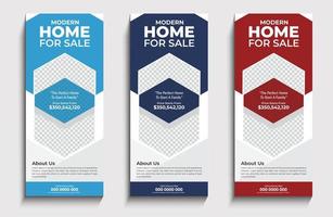 Real estate roll up banner template vector