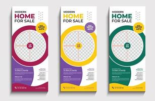 Creative roll up banner design template vector