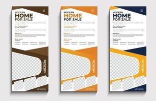 Real estate roll up banner template vector