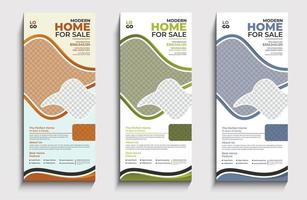 Real estate roll up banner template vector