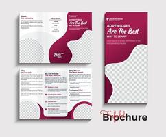 Travel agency trifold brochure design vector