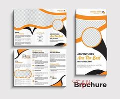 Travel agency trifold brochure design vector