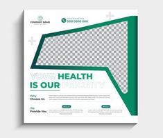 Healthcare Social media post template. Promotion square web banner vector