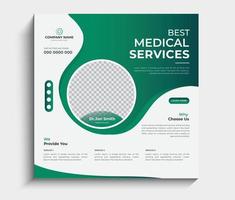 Healthcare Social media post template. Promotion square web banner vector
