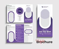 Travel agency trifold brochure design vector