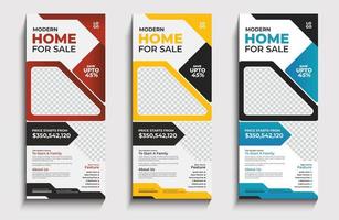 Creative roll up banner design template vector