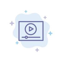 Video Play Online Marketing Blue Icon on Abstract Cloud Background vector