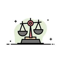 Gdpr Justice Law Balance  Business Flat Line Filled Icon Vector Banner Template