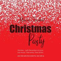 Happy Christmas Party Snow Red Background vector