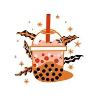 Bubble milk tea, Pearl milk tea , Different sorts of Boba. Yummy drinks. vector