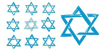 Star of David. Hand-drawn style. Vector. vector